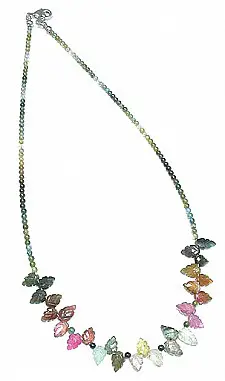 Tourmaline Maple Leaf Necklace