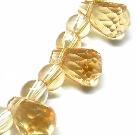 Citrine Faceted Teardrop Necklace