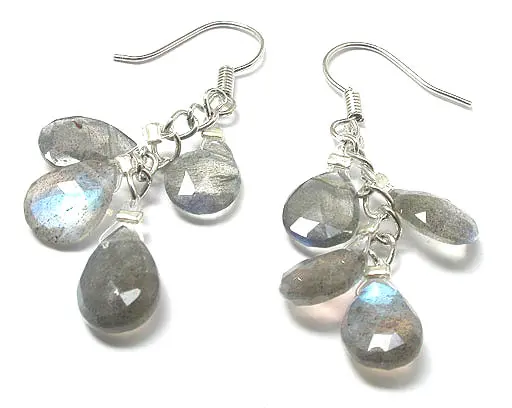 Labradorite Faceted Teardrop Earrings