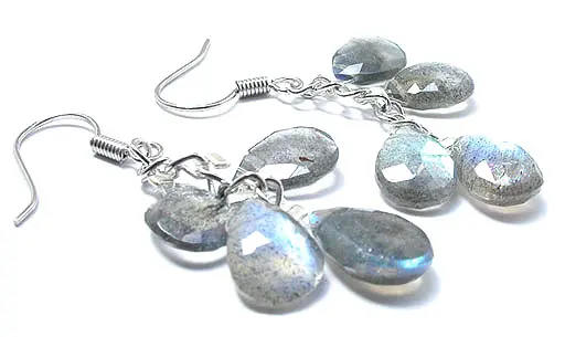 Labradorite Faceted Teardrop Earrings