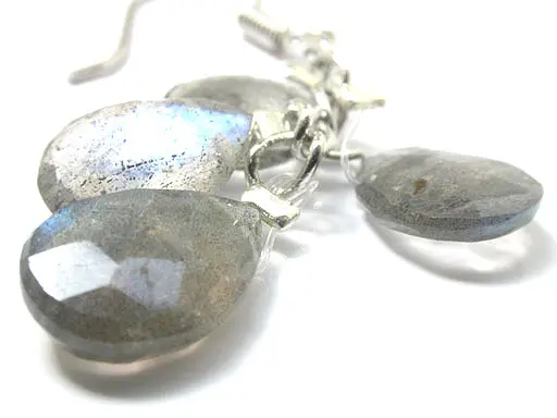 Labradorite Faceted Teardrop Earrings