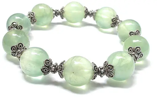 Classic Silver Prehnite Bracelet