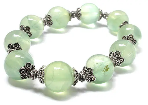 Classic Silver Prehnite Bracelet