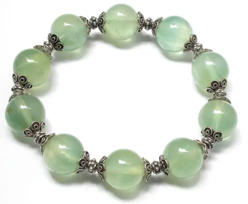 Classic Silver Prehnite Bracelet