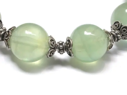 Classic Silver Prehnite Bracelet