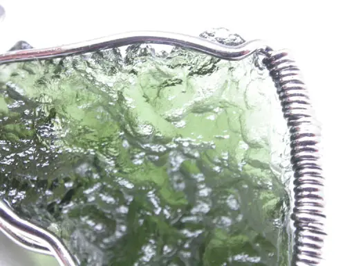 Moldavite in Silver Pendant