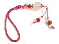 粉晶圓切割純銀吊飾 粉晶圓切割純銀吊飾