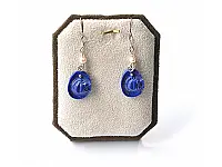 純銀青金石珍珠耳環 純銀青金石珍珠耳環