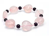 愛心粉晶紫水晶白水晶手珠手鍊 愛心粉晶紫水晶白水晶手珠手鍊